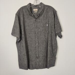Weatherproof Vintage Men's Button Down Shirt in Blue Size XXL Linen Quiet Luxury